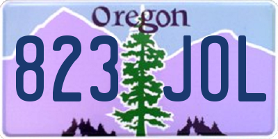 OR license plate 823JOL