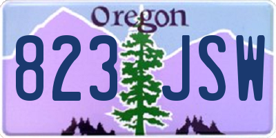 OR license plate 823JSW