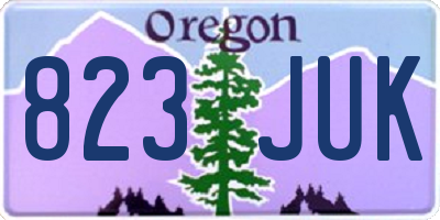 OR license plate 823JUK