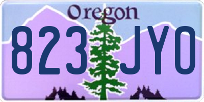 OR license plate 823JYO
