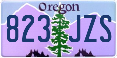 OR license plate 823JZS