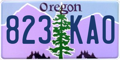 OR license plate 823KAO