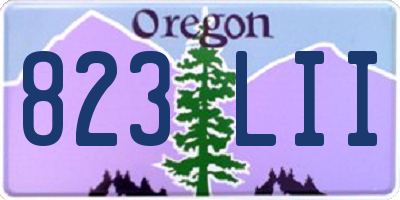 OR license plate 823LII