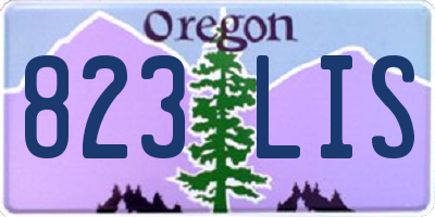 OR license plate 823LIS