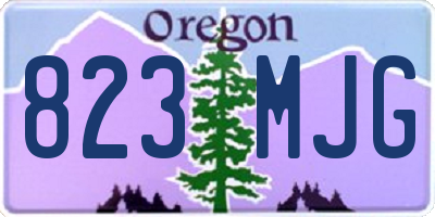 OR license plate 823MJG