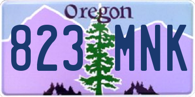 OR license plate 823MNK