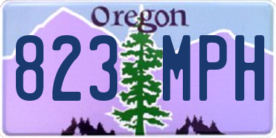 OR license plate 823MPH