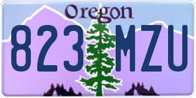 OR license plate 823MZU