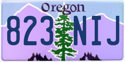 OR license plate 823NIJ