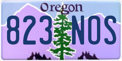 OR license plate 823NOS