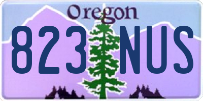 OR license plate 823NUS