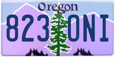 OR license plate 823ONI