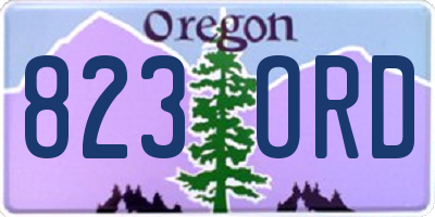 OR license plate 823ORD