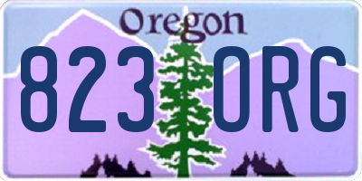 OR license plate 823ORG