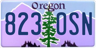OR license plate 823OSN