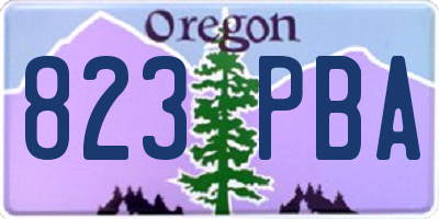OR license plate 823PBA