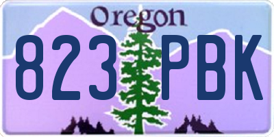 OR license plate 823PBK