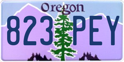 OR license plate 823PEY