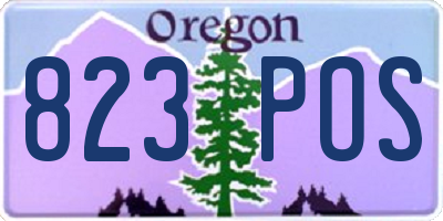 OR license plate 823POS