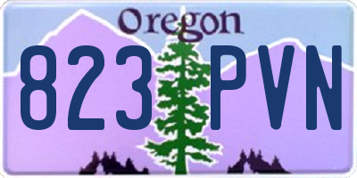 OR license plate 823PVN