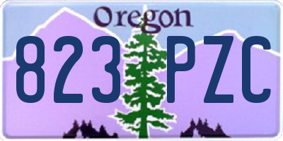 OR license plate 823PZC