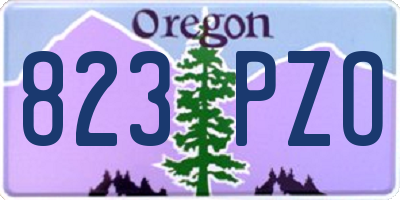 OR license plate 823PZO