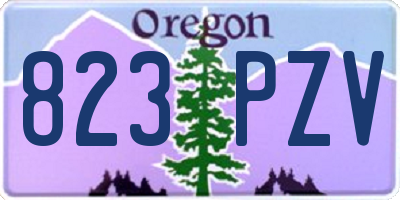 OR license plate 823PZV