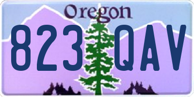 OR license plate 823QAV