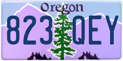OR license plate 823QEY