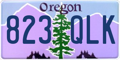 OR license plate 823QLK