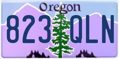 OR license plate 823QLN