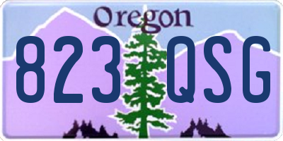 OR license plate 823QSG