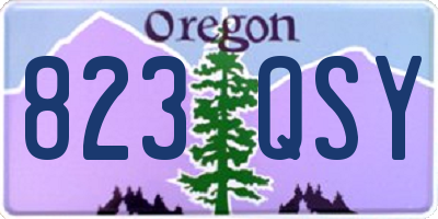 OR license plate 823QSY