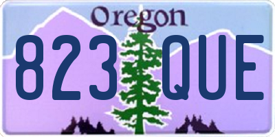 OR license plate 823QUE