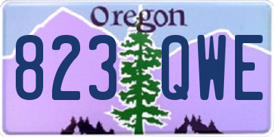 OR license plate 823QWE
