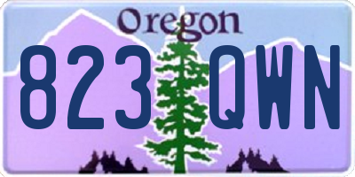OR license plate 823QWN