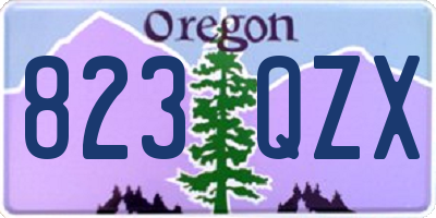 OR license plate 823QZX