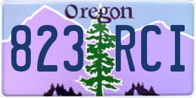 OR license plate 823RCI