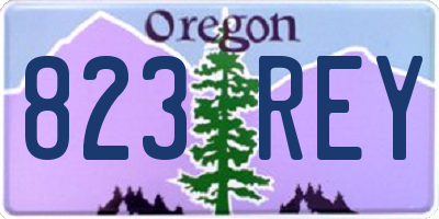 OR license plate 823REY