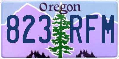 OR license plate 823RFM