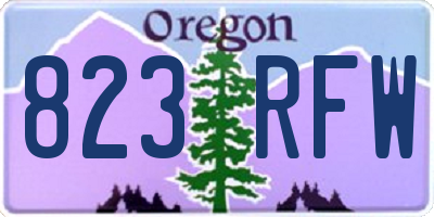 OR license plate 823RFW
