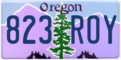 OR license plate 823ROY