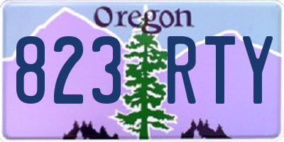 OR license plate 823RTY