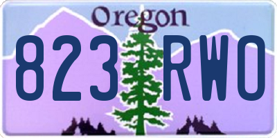 OR license plate 823RWO
