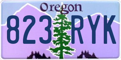 OR license plate 823RYK