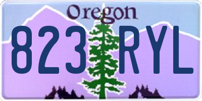 OR license plate 823RYL