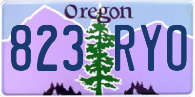 OR license plate 823RYO