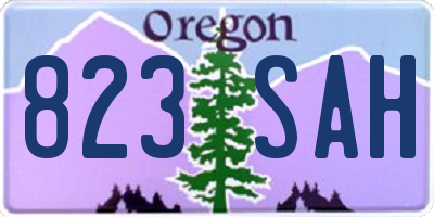 OR license plate 823SAH