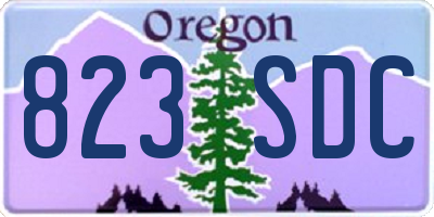 OR license plate 823SDC