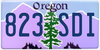 OR license plate 823SDI